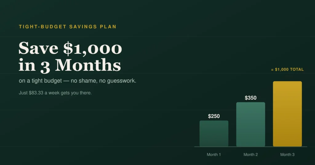 How to Save $1000 in 3 Months on a Tight Budge