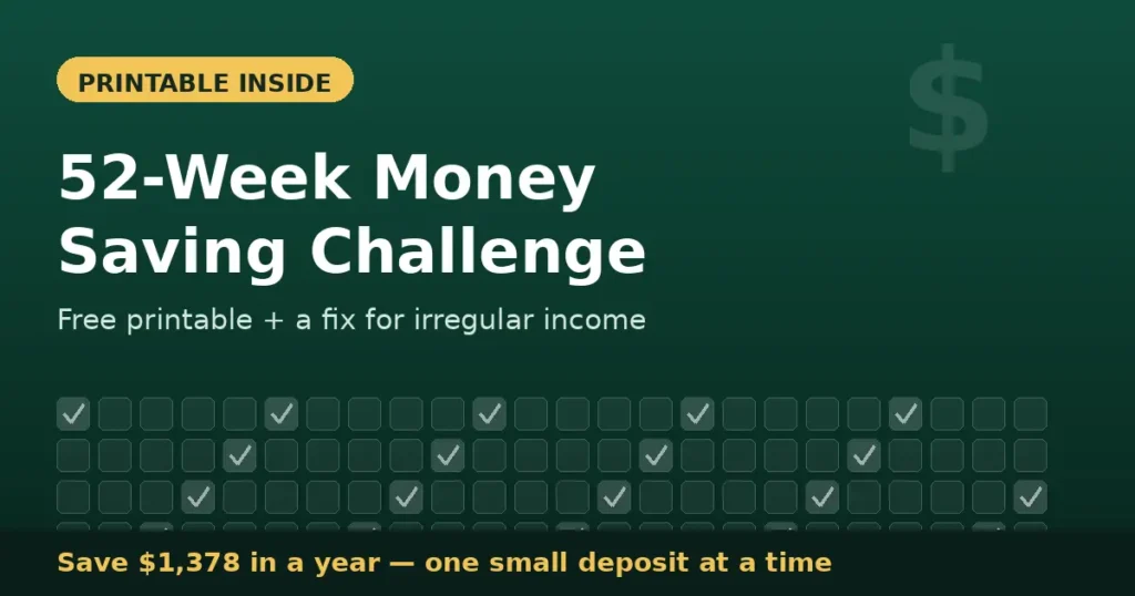 52 Week Money Saving Challenge Printable (That Actually Works)