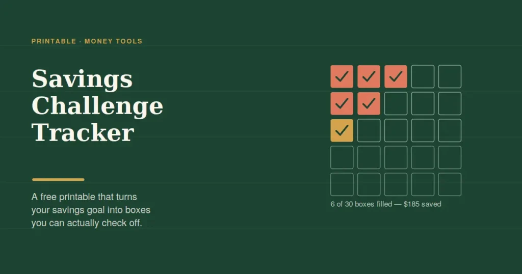 Savings Challenge Tracker Printable: A Simple Way to Save